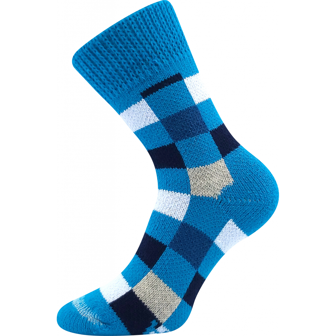 Ponožky unisex spací Boma Kostky - modré, 43-46