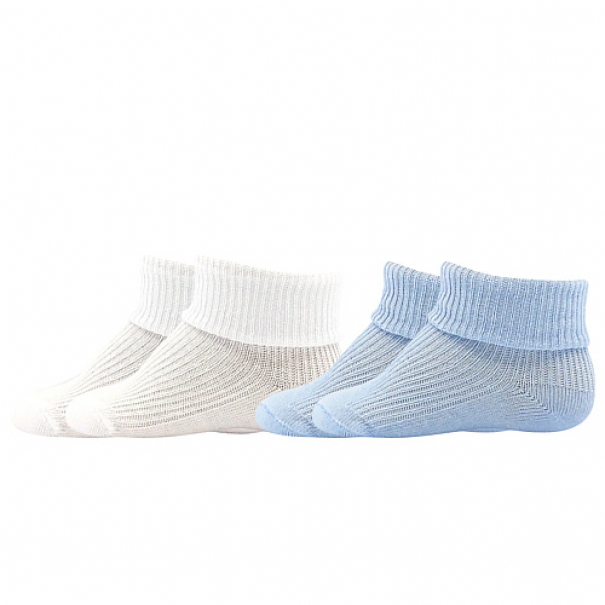 Ponožky kojenecké Boma Rafa 2 páry (bílé, modré), 14-17
