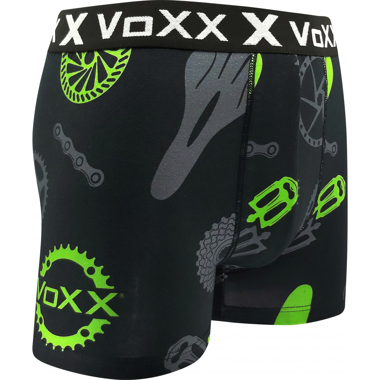 Boxerky Voxx Kvido II - černé-zelené, L