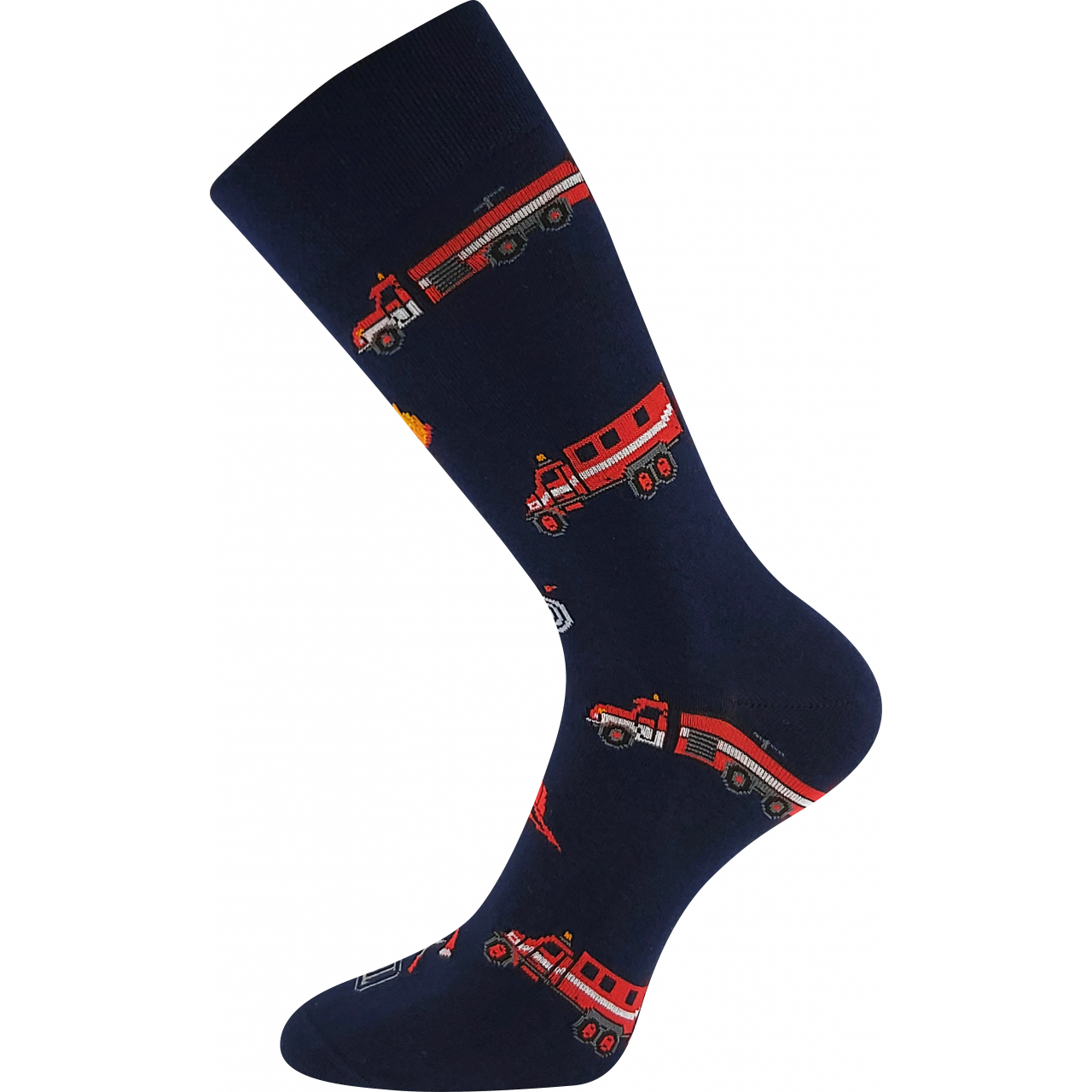 Ponožky pánské trendy Lonka Depate Hasiči - černé-červené, 39-42