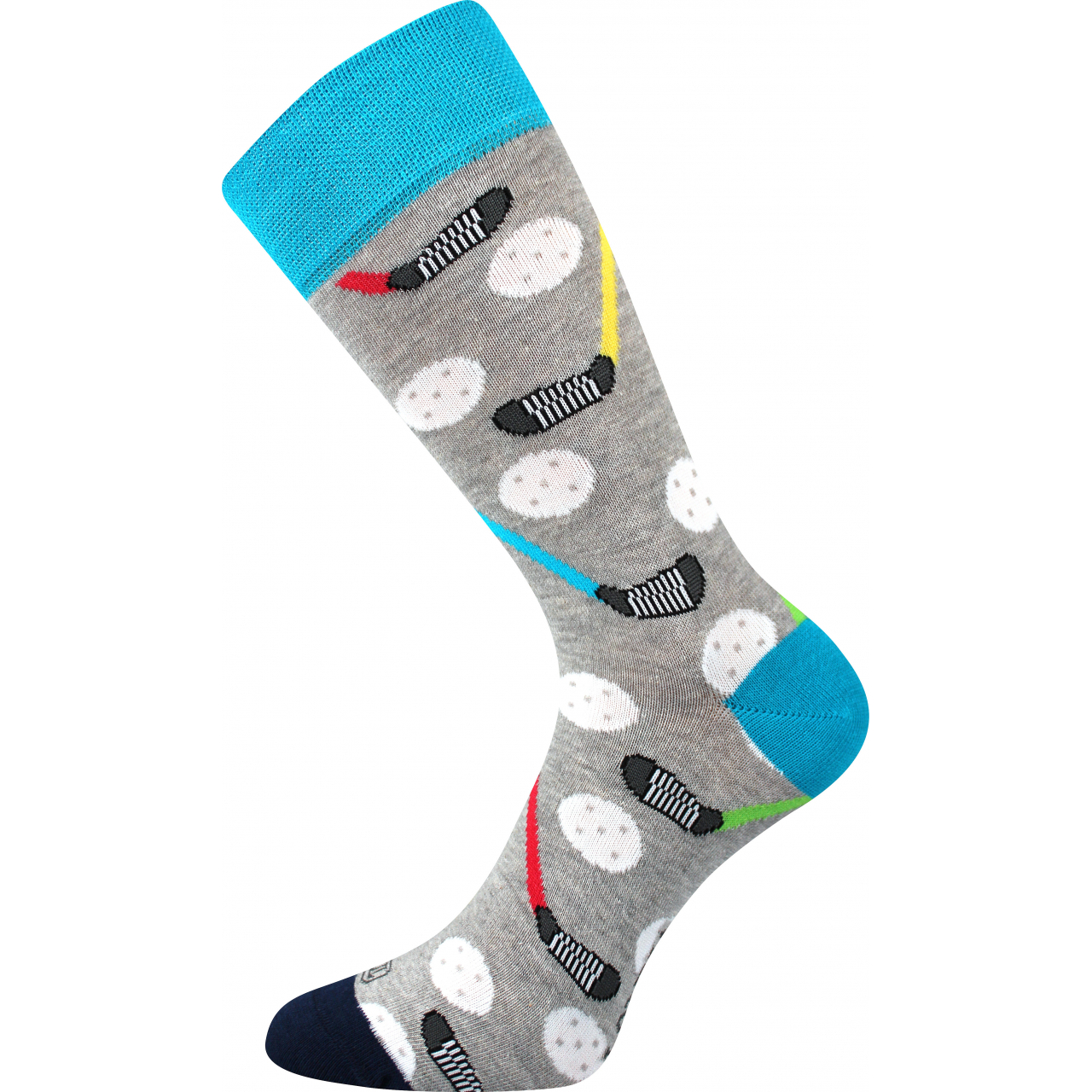 Ponožky unisex trendy Lonka Woodoo Florbal - šedé-modré, 43-46