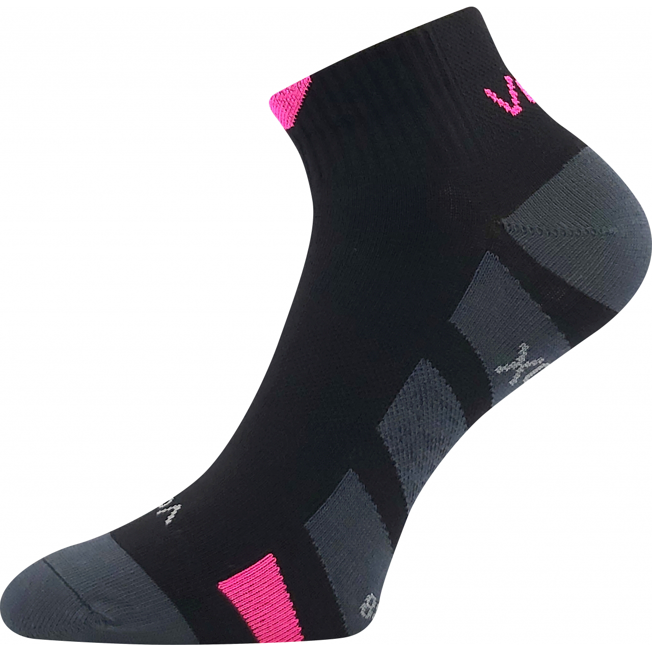 Ponožky unisex slabé Voxx Gastm - černé-růžové, 35-38