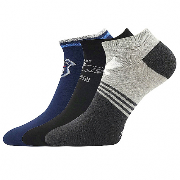 Ponožky pánské Boma Piki 78 3 páry (navy, černé, šedé), 39-42