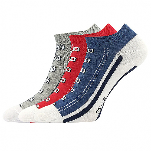 Ponožky unisex Boma Piki 80 3 páry (modré, šedé, červené), 43-46