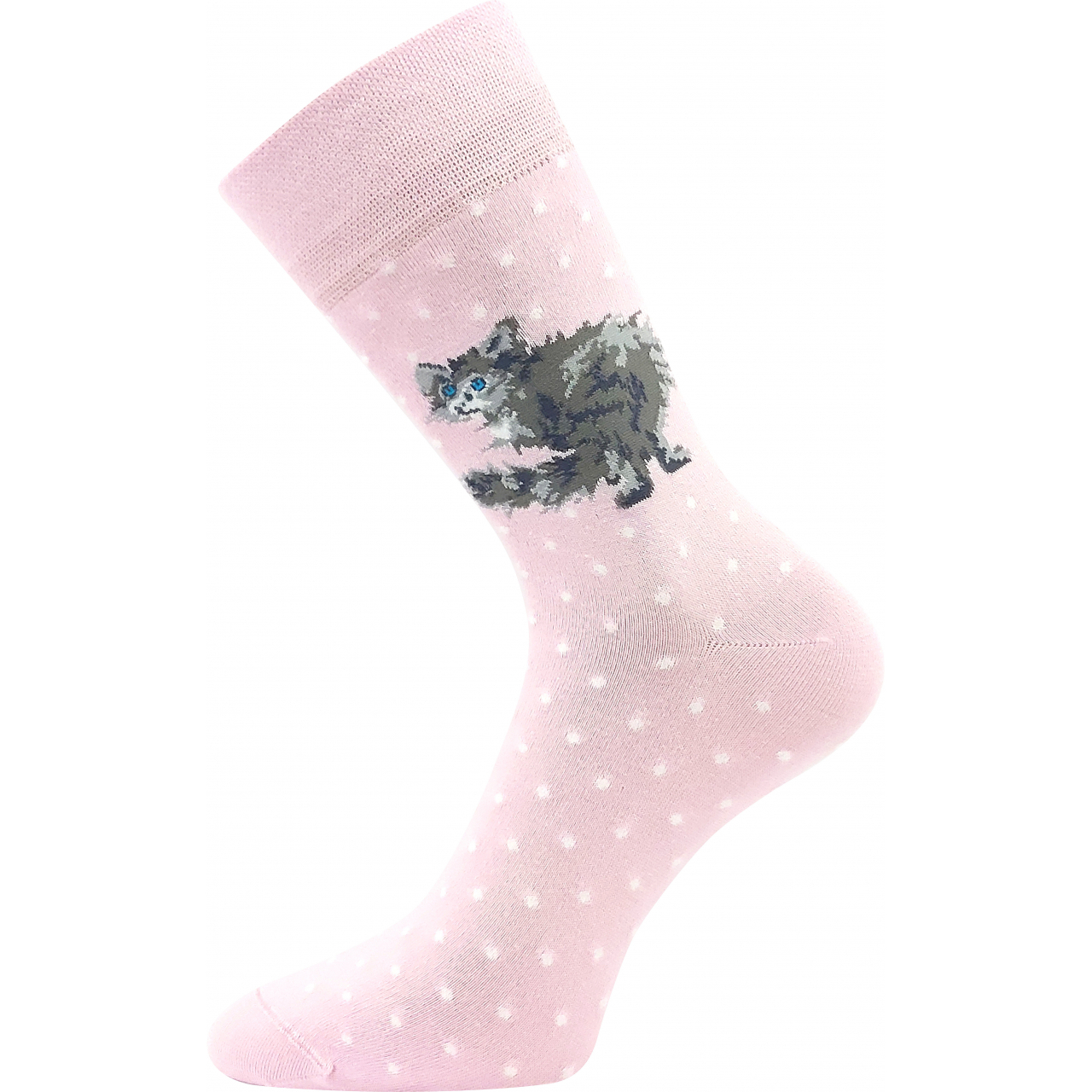 Ponožky dámské slabé Lonka Foxana Kočky - světle růžové, 39-42