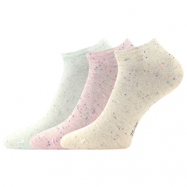 Ponožky dámské letní Lonka Nopkana 3 páry (zelené, růžové, béžové), 35-38