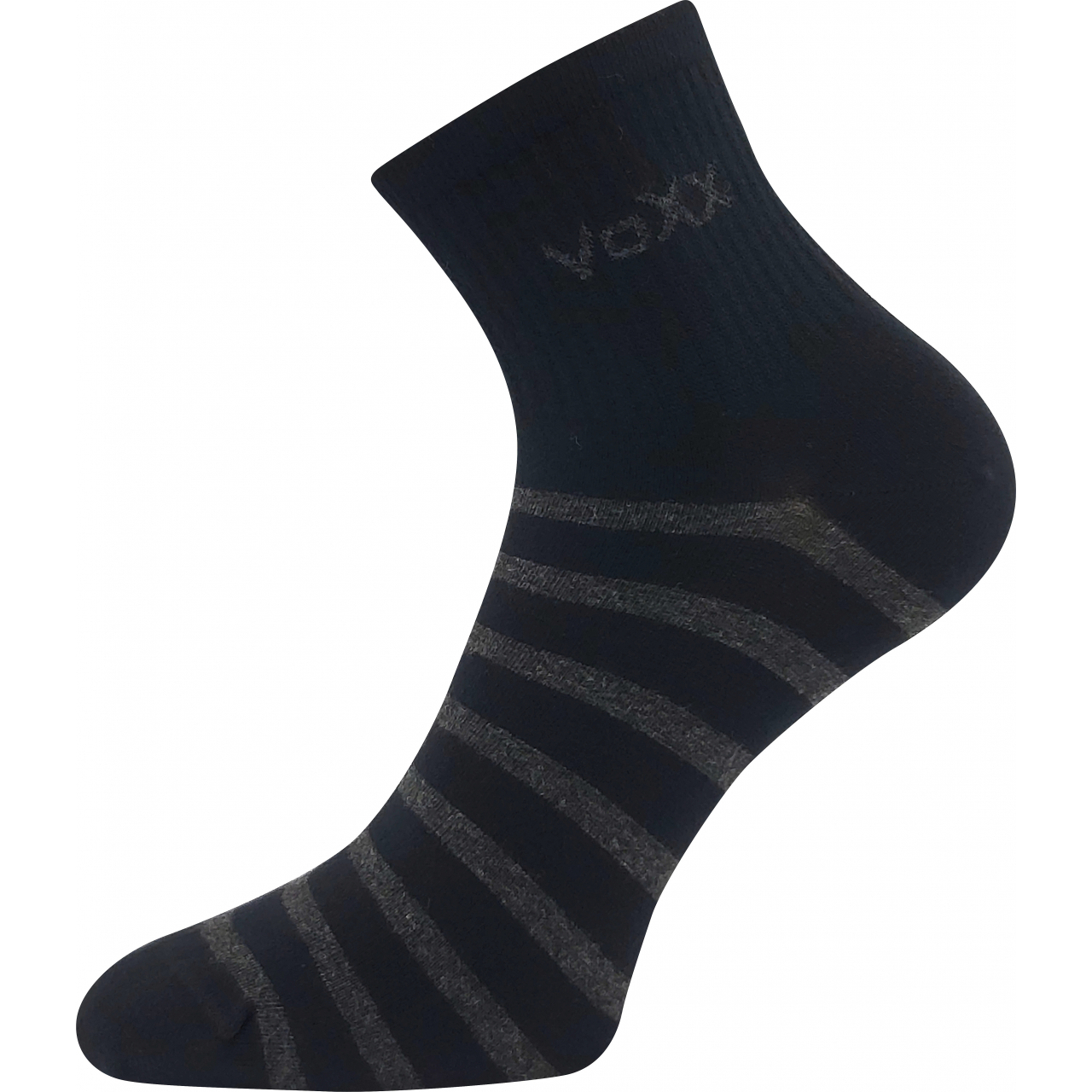 Ponožky dámské klasické Voxx Boxana Pruhy - černé-šedé, 39-42