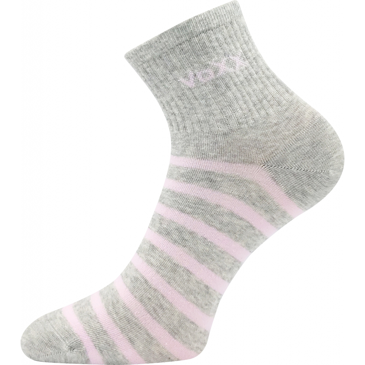 Ponožky dámské klasické Voxx Boxana Pruhy - světle šedé-růžové, 39-42