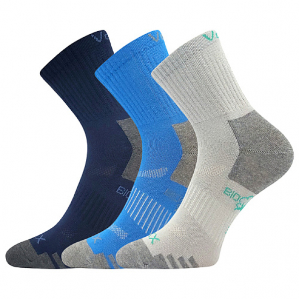 Ponožky dětské sportovní Voxx Boazik 3 páry (černé, modré, šedé), 20-24