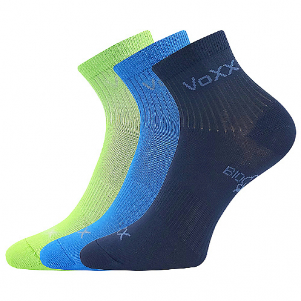 Ponožky dětské sportovní Voxx Bobbik 3 páry (modré, zelené, tmavě modré), 20-24