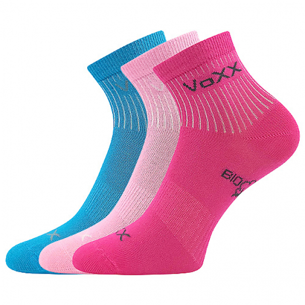 Ponožky dětské sportovní Voxx Bobbik 3 páry (modré, růžové, tmavě růžové), 20-24