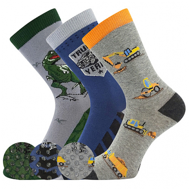 Ponožky dětské slabé Boma Filip 06 ABS 3 páry (žluté, modré, zelené), 20-24