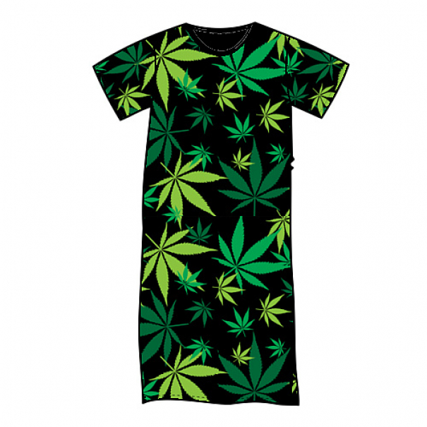 Noční košile pánská Lonka Seeking krátký rukáv Tráva - zelená, XXL