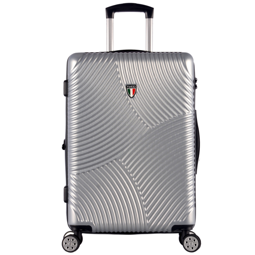 Cestovní kufr Tucci Srotolare T-0277/3-M ABS - stříbrný