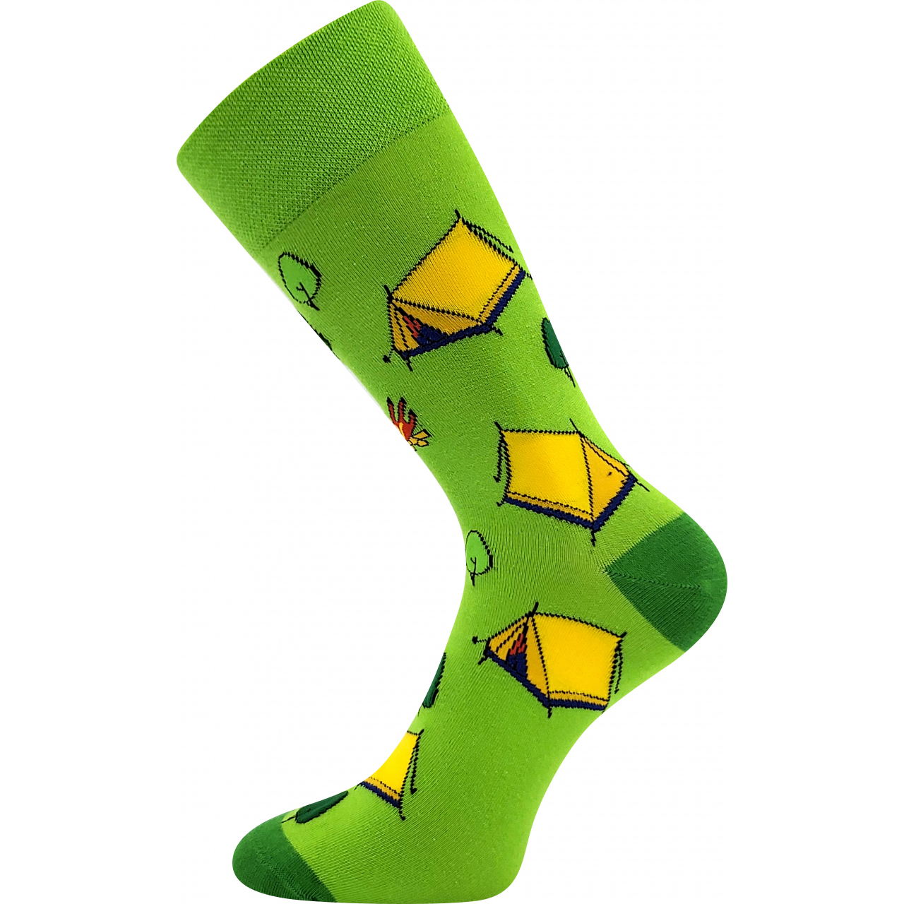 Ponožky společenské unisex Lonka Twidor Kemping - zelené-žluté, 39-42