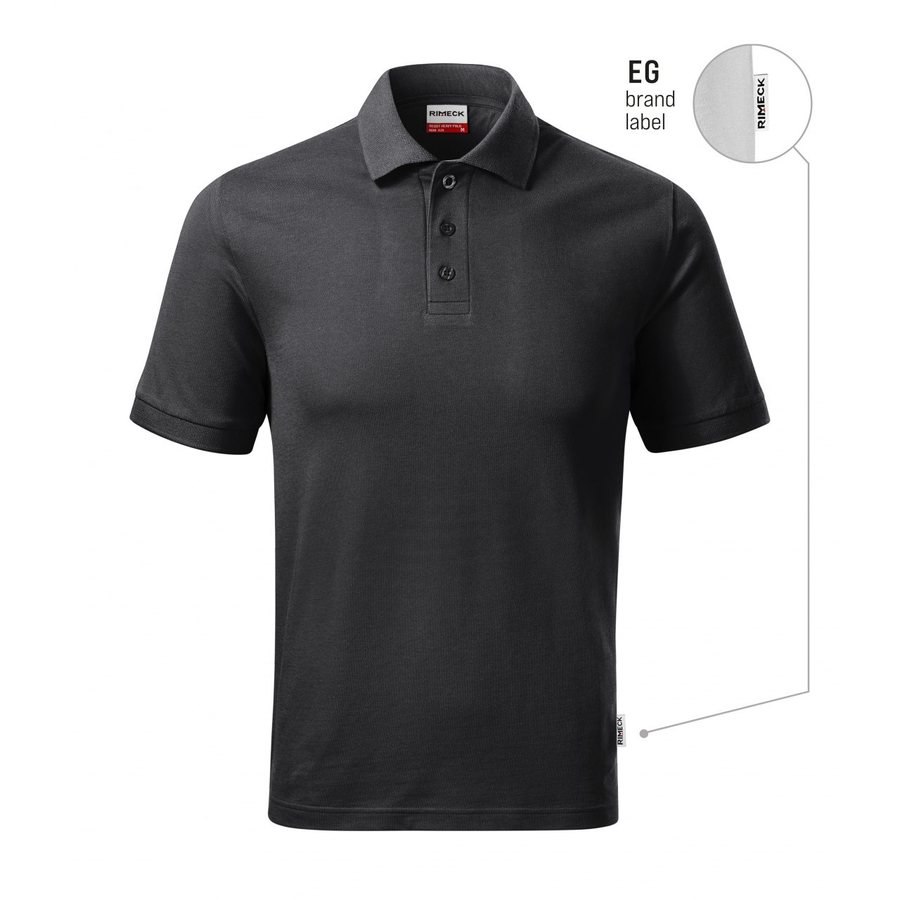 Polokošile pánská Rimeck Resist Heavy Polo Brand Label - tmavě šedá, L