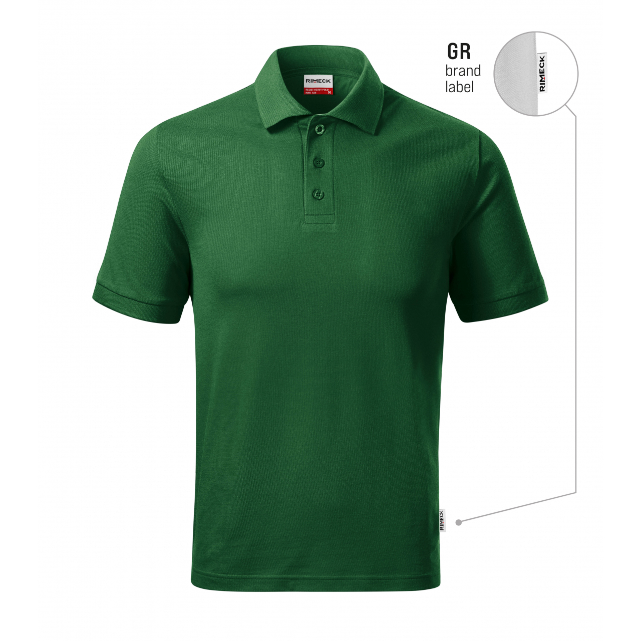 Polokošile pánská Rimeck Resist Heavy Polo Brand Label - tmavě zelená, XL