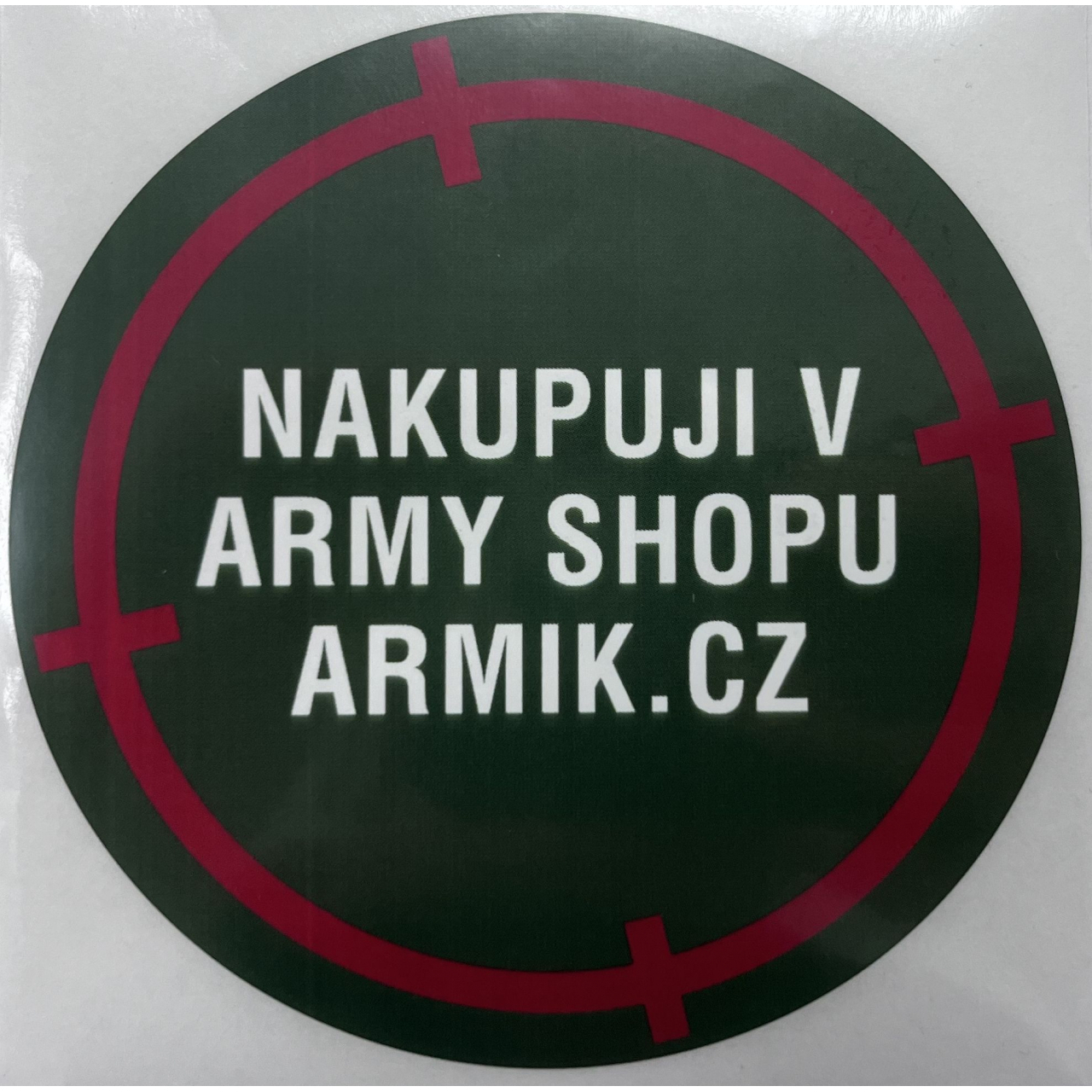 Samolepka Nakupujem v army shope Armik.sk - zelená