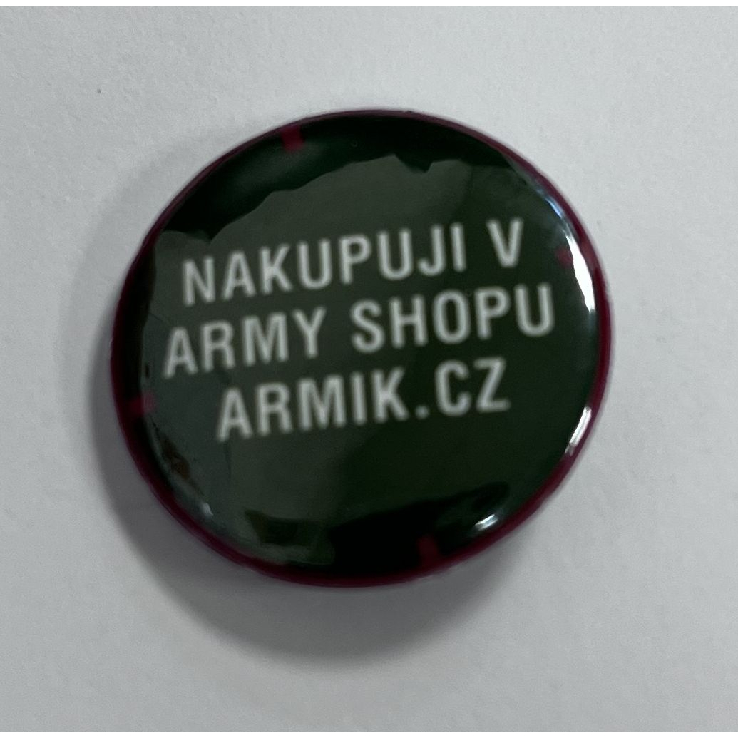 Odznáček NAKUPUJI V ARMY SHOPU ARMIK.CZ - zelená