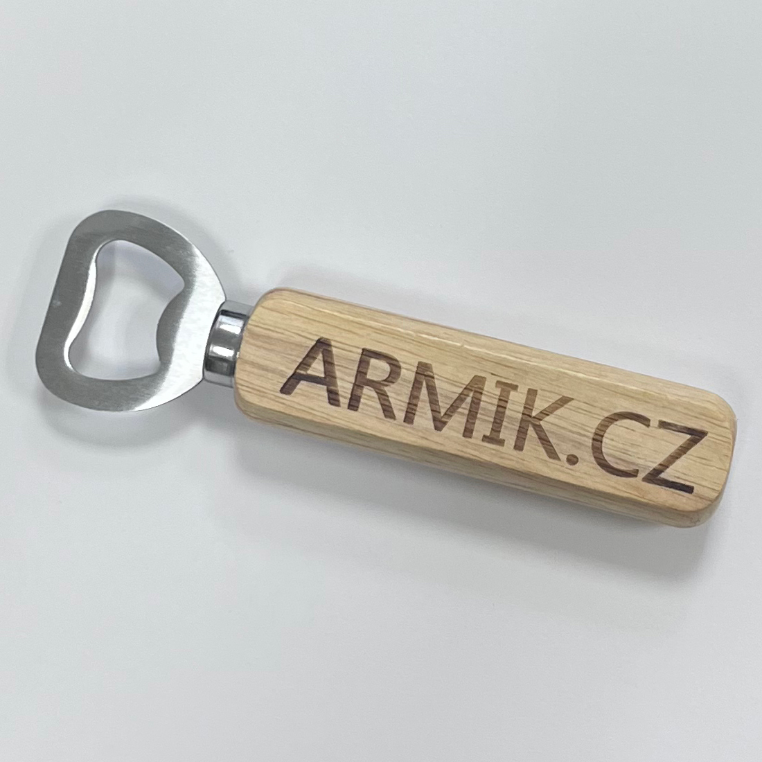 Otvírák velký dřevěný Armik.cz - hnědý-stříbrný
