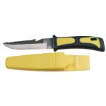 Potapěčský nůž s nožním pouzdrem - žlutý (18+)