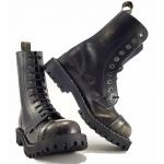 Topánky Steel 10-dierkové - čierne stierané
