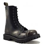 Topánky Steel 10-dierkové - čierne stierané