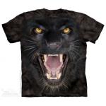 Tričko unisex The Mountain Aggressive Panther - čierne