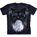 Tričko unisex The Mountain Cool Cat - černé