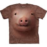 Tričko unisex The Mountain Pig Face - růžové