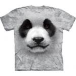 Tričko unisex The Mountain Big Face Panda - šedé