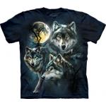 Tričko unisex The Mountain Moon Wolves - modré