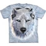 Tričko unisex The Mountain White Wolf DJ - modré
