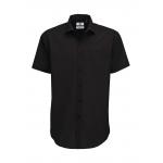 Košile pánská B&C Smart s krátkým rukávem - černá