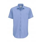 Košeľa pánska B&C Smart s krátkym rukávom - modrá