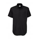 Košile pánská B&C Oxford s krátkým rukávem - černá