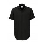 Košile pánská B&C Heritage s krátkým rukávem - černá