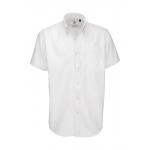 Košile pánská B&C Oxford s krátkým rukávem - bílá