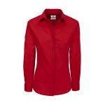 Košeľa dámska B&C Heritage s dlhým rukávom - červená