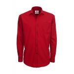 Košeľa pánska B&C Smart s dlhým rukávom - červená