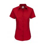 Košile dámská B&C Heritage s krátkým rukávem - červená