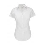 Košile dámská B&C Heritage s krátkým rukávem - bílá