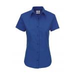 Košile dámská B&C Heritage s krátkým rukávem - modrá