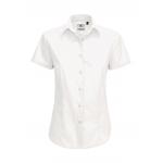 Košile dámská B&C Smart s krátkým rukávem - bílá