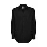 Košeľa pánska B&C Sharp Twill s dlhým rukávom - čierna