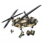 Stavebnice Sluban Army vrtulník Chinook s malým jeepem M38-B0508