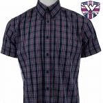 Košeľa Warrior Vintage Short Down Brunel - čierna-fialová
