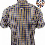 Košeľa Warrior Vintage Short Down Brosnan - modrá-žltá