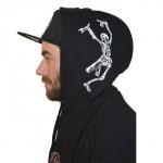 Mikina Black Heart Zip Hood Bastard - černá