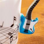 Gitarový hrnček Elektrická gitara - biely-modrý